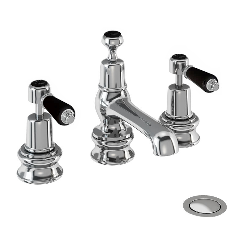 Kensington Regent 3 tap hole mixer with pop up waste